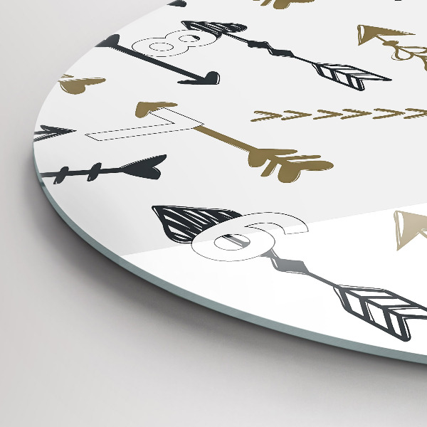 Ceas rotund de perete din sticlă Model geometric hipster