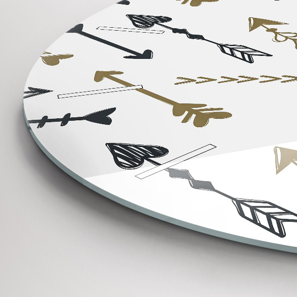 Ceas rotund de perete din sticlă Model geometric hipster