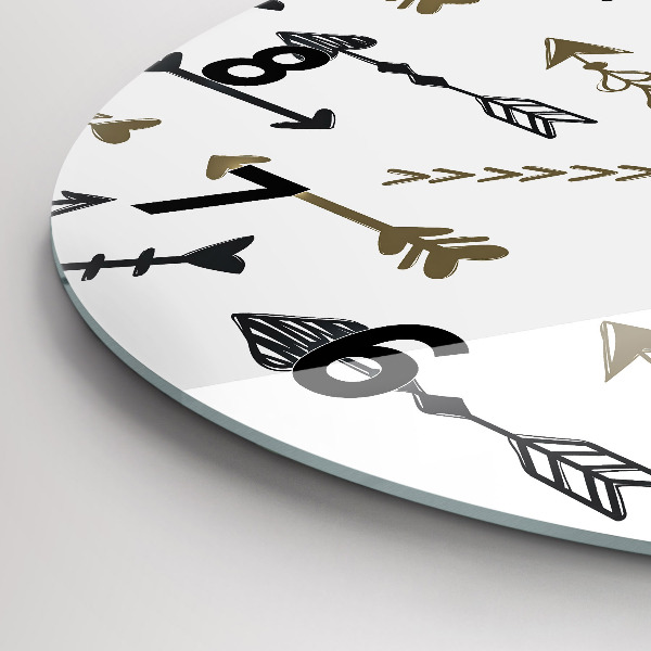 Ceas rotund de perete din sticlă Model geometric hipster