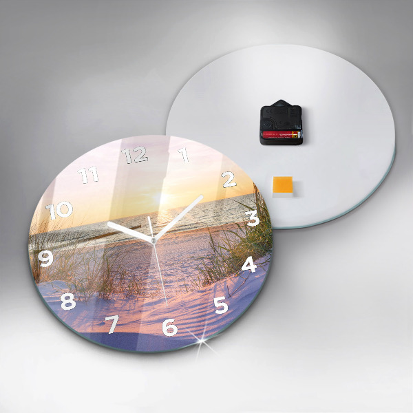 Ceas rotund de perete din sticlă Marea însorită poloneză