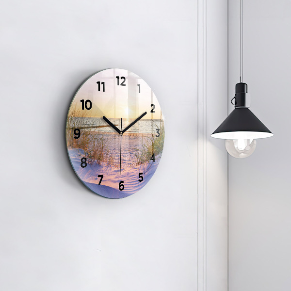 Ceas rotund de perete din sticlă Marea însorită poloneză