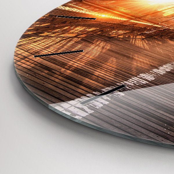 Ceas rotund de perete din sticlă Podul Brooklyn NYC