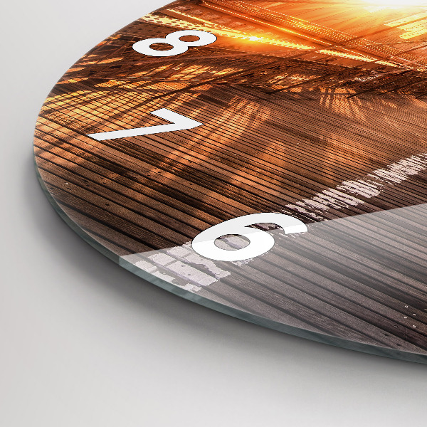 Ceas rotund de perete din sticlă Podul Brooklyn NYC