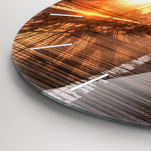 Ceas rotund de perete din sticlă Podul Brooklyn NYC