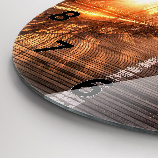 Ceas rotund de perete din sticlă Podul Brooklyn NYC