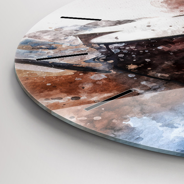 Ceas rotund de perete din sticlă Vizualizare chitara