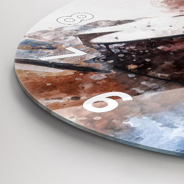 Ceas rotund de perete din sticlă Vizualizare chitara