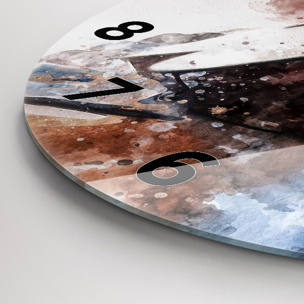 Ceas rotund de perete din sticlă Vizualizare chitara