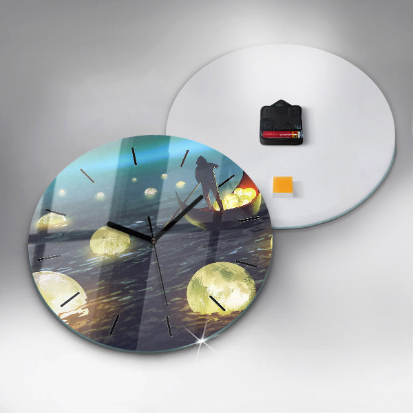 Ceas rotund de perete din sticlă Abstracția