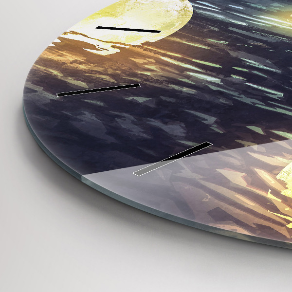 Ceas rotund de perete din sticlă Abstracția