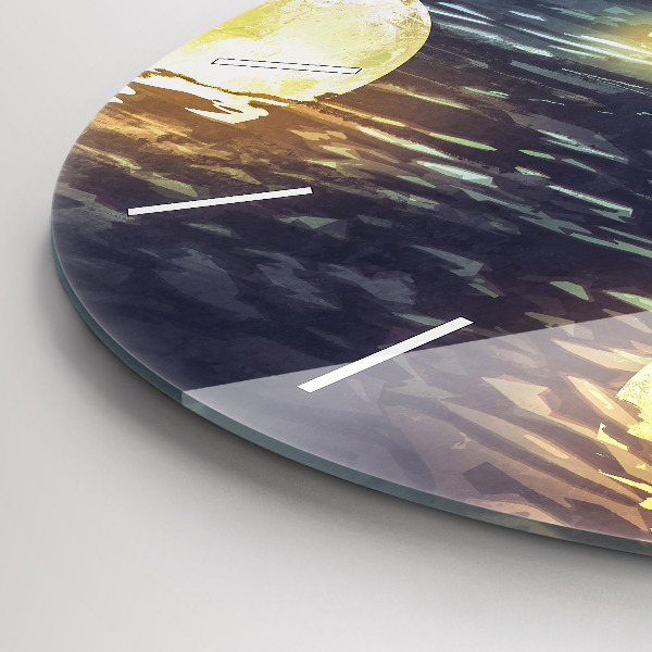 Ceas rotund de perete din sticlă Abstracția