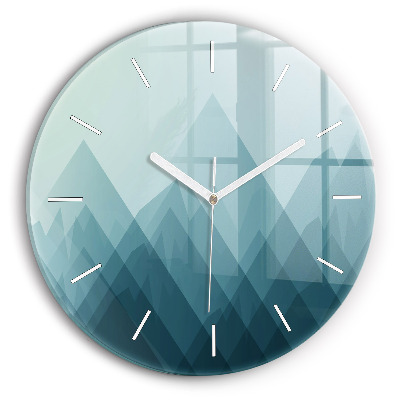 Ceas rotund de perete din sticlă Figuri geometrice