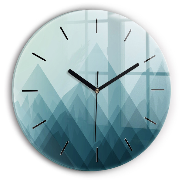 Ceas rotund de perete din sticlă Figuri geometrice