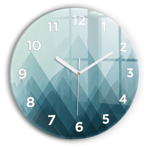 Ceas rotund de perete din sticlă Figuri geometrice