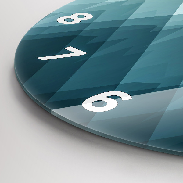 Ceas rotund de perete din sticlă Figuri geometrice