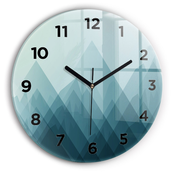 Ceas rotund de perete din sticlă Figuri geometrice