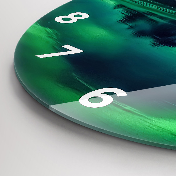 Ceas rotund de perete din sticlă aurora nordică