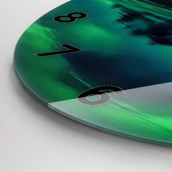 Ceas rotund de perete din sticlă aurora nordică