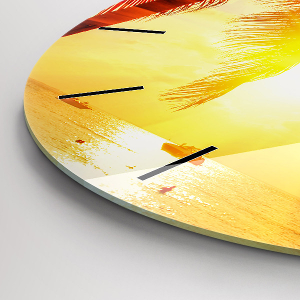 Ceas rotund de perete din sticlă Sarbatori Odihna