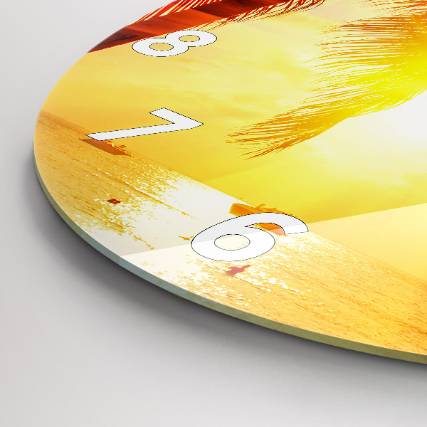 Ceas rotund de perete din sticlă Sarbatori Odihna