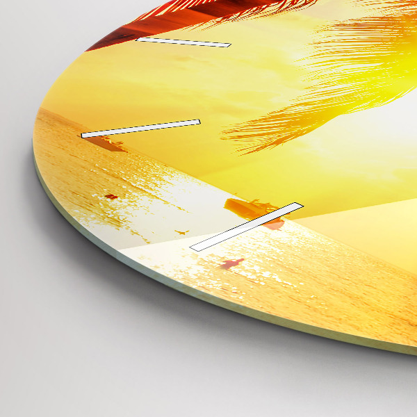 Ceas rotund de perete din sticlă Sarbatori Odihna