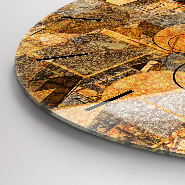 Ceas rotund de perete din sticlă Forme geometrice