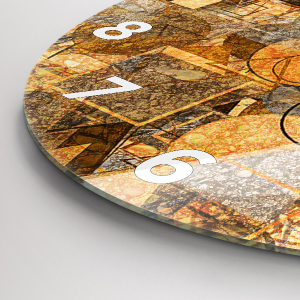 Ceas rotund de perete din sticlă Forme geometrice