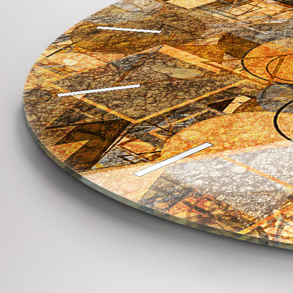 Ceas rotund de perete din sticlă Forme geometrice