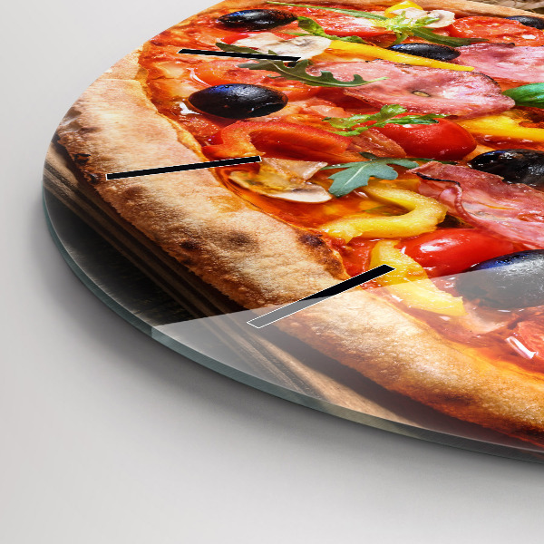 Ceas rotund de perete din sticlă Inima culinară a Italiei