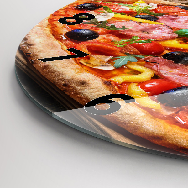 Ceas rotund de perete din sticlă Inima culinară a Italiei