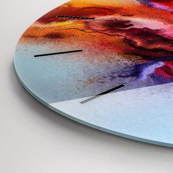 Ceas rotund de perete din sticlă Vopsele vărsate