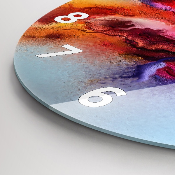 Ceas rotund de perete din sticlă Vopsele vărsate