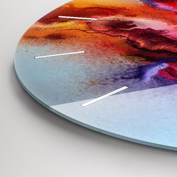 Ceas rotund de perete din sticlă Vopsele vărsate