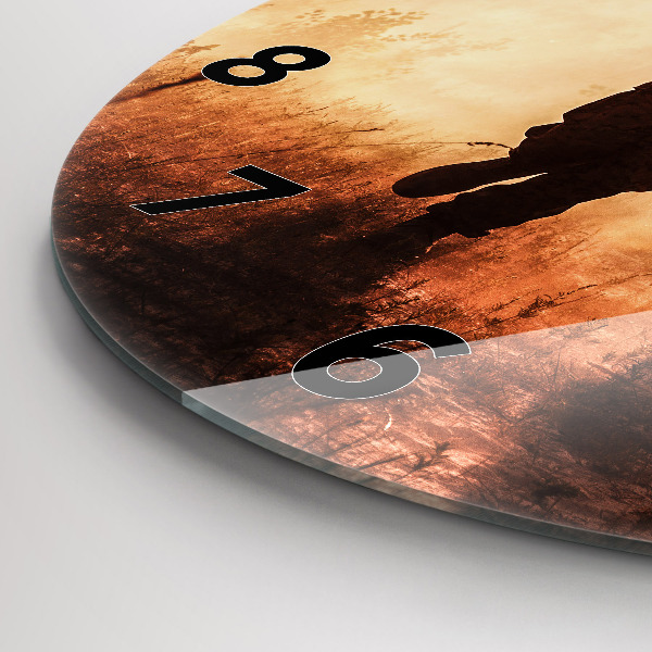 Ceas rotund de perete din sticlă Soldații