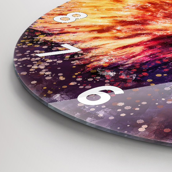 Ceas rotund de perete din sticlă Vultur acuarelă