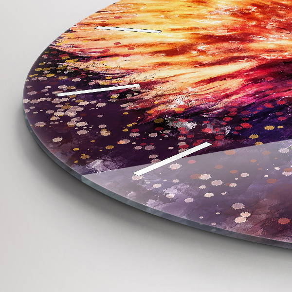 Ceas rotund de perete din sticlă Vultur acuarelă