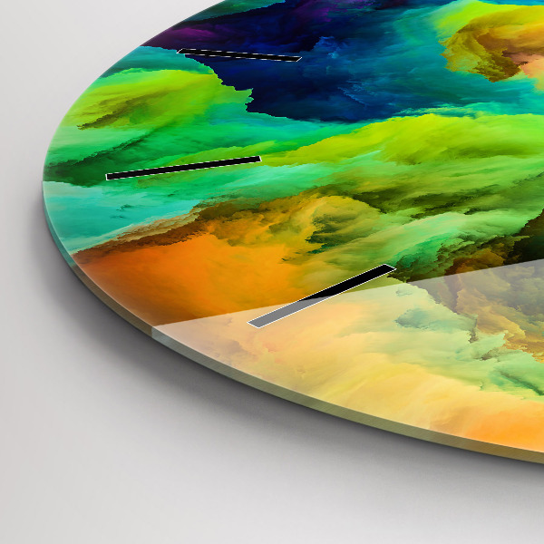 Ceas rotund de perete din sticlă Textura fractală