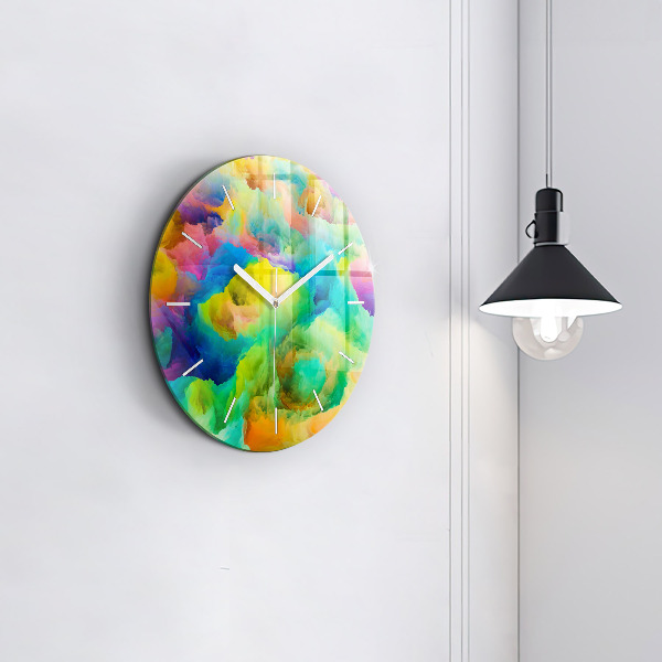 Ceas rotund de perete din sticlă Textura fractală