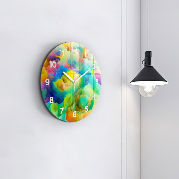 Ceas rotund de perete din sticlă Textura fractală