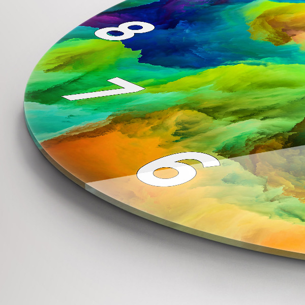 Ceas rotund de perete din sticlă Textura fractală