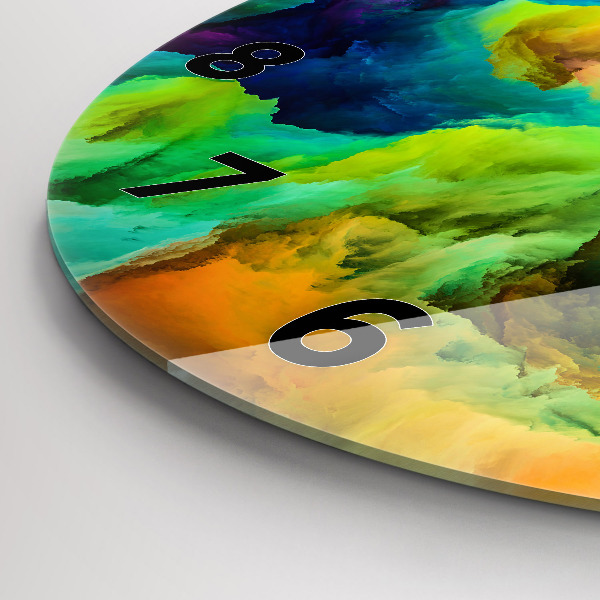 Ceas rotund de perete din sticlă Textura fractală