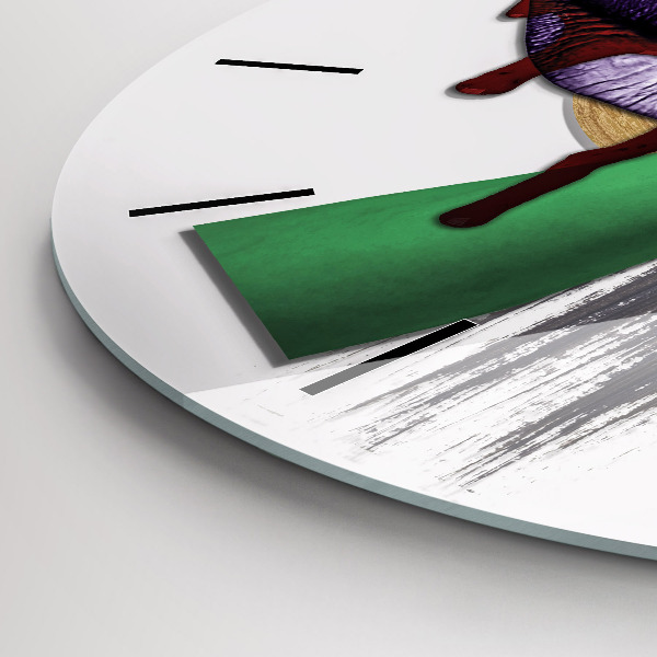 Ceas rotund de perete din sticlă Colaj suprarealist