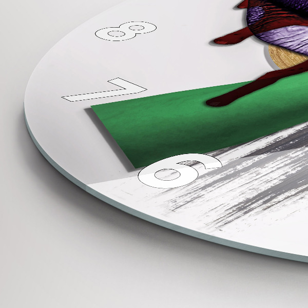 Ceas rotund de perete din sticlă Colaj suprarealist