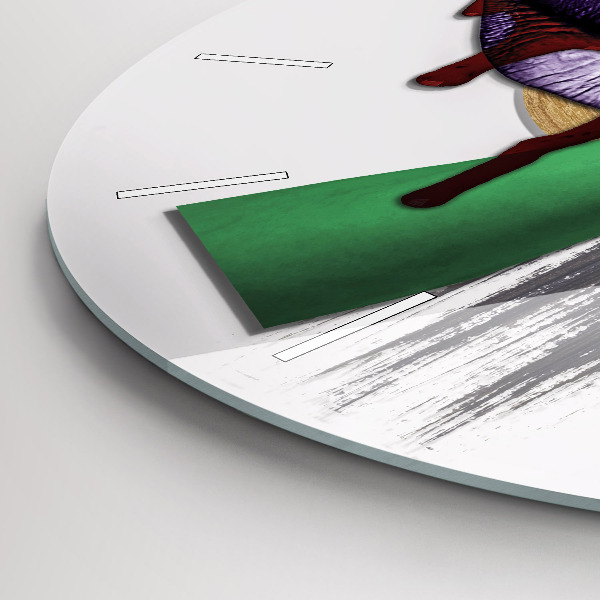 Ceas rotund de perete din sticlă Colaj suprarealist