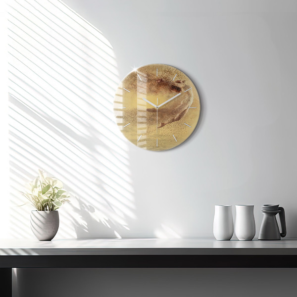 Ceas rotund de perete din sticlă Femeie în siluetă