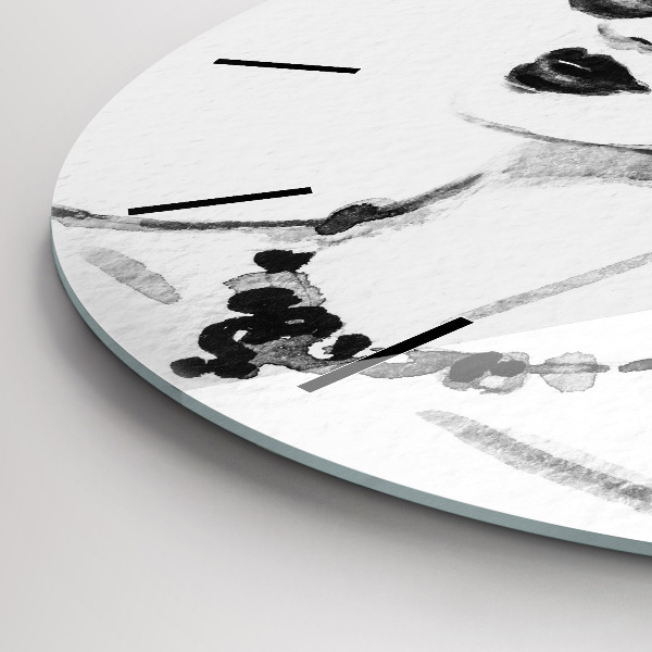 Ceas rotund de perete din sticlă Femeie la modă