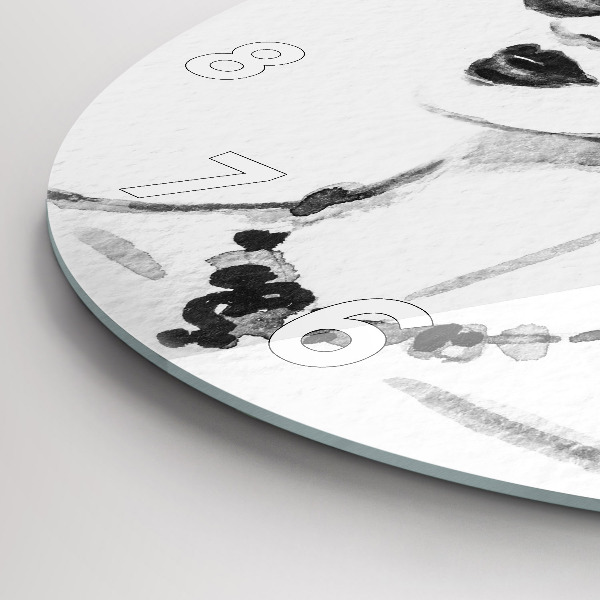 Ceas rotund de perete din sticlă Femeie la modă