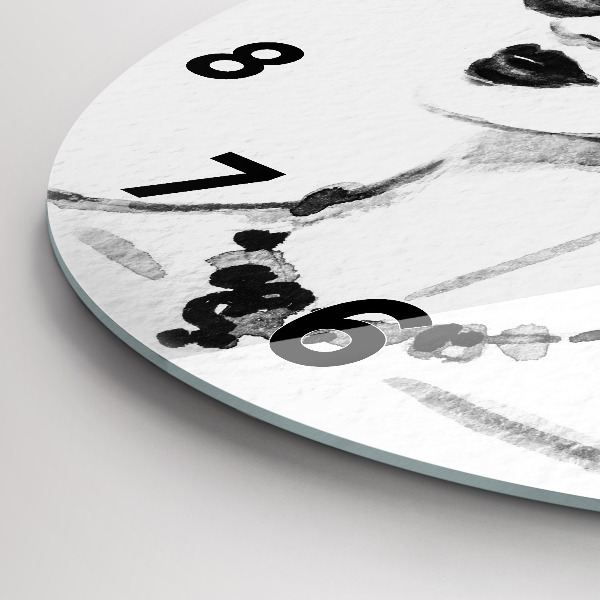 Ceas rotund de perete din sticlă Femeie la modă