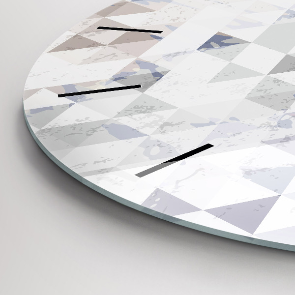 Ceas rotund de perete din sticlă Model geometric