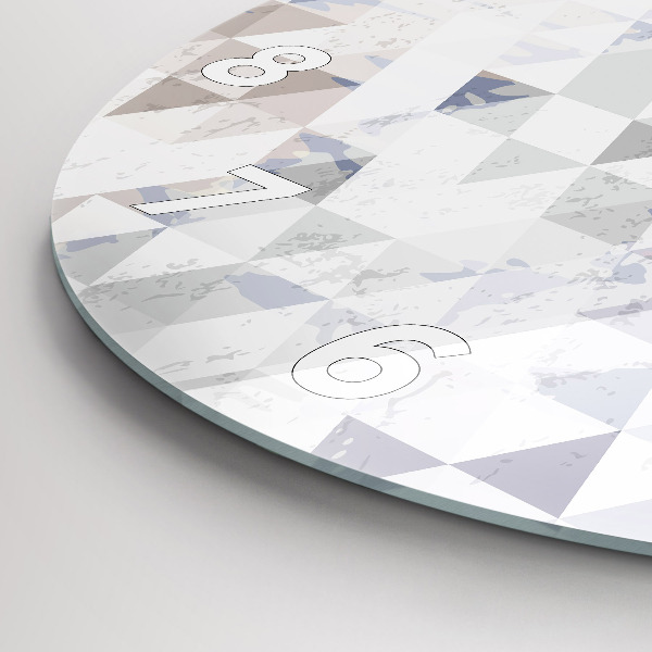 Ceas rotund de perete din sticlă Model geometric